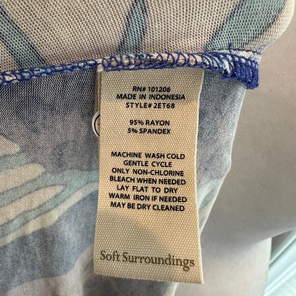 Soft Surroundings NWT Serena Maxi Nazarine Blue Multi Dress XL Retail $130 - Picture 9 of 9